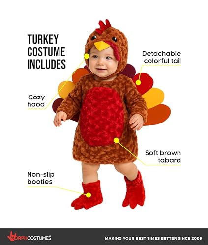 Disfraz de pavo para bebés 4-6 años unisex miniatura 2