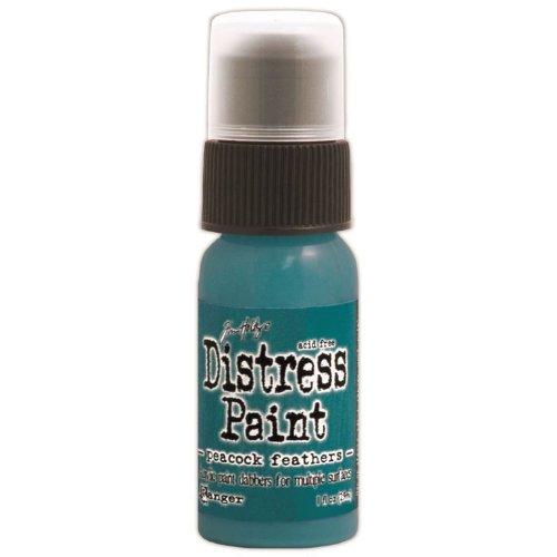 Ranger TDD-39716 Tim Holtz Distress Paint, 1-Ounce Bottle, Peacock Feathers