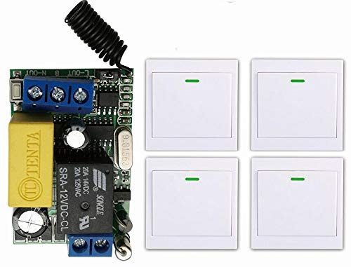 Mini Size 220V 1CH 1CH 10A Wireless Remote Control Switch System Receiver+Wall Panel Remote Transmitter Sticky Remote 315/433.92 - (Color: 433)