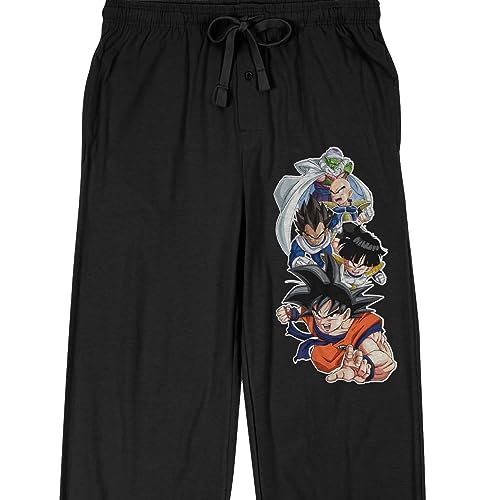 Bioworld Dragonball Z Piccolo, Krillin, Vegeta, Gohan, and Goku Men's Black Sleep Pants2