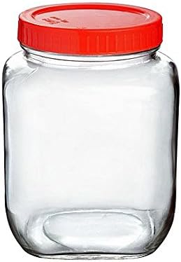 Yera Glassware Aahaar Glass Storage Jar With Cap (Multicolour, 1007 Ml) - 6 Pieces, Blue-Violet