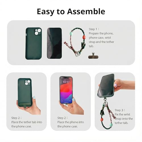 Correas de muñeca de algodón antipérdida para Samsung con diseño Cottagecore 6