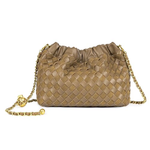 Joryin Woven Women's Crossbody Bag & Evening Purse, Trendy Dumpling Clutch & Hobo Cloud Shoulder Bag Trendy Dumpling Clutch