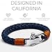 Elegatto Pelagus Premium Rope Bracelet for Men | Designed in California | Thick Cotton Rope with Stainless Steel Shackle Closure | Men’s Designer Bracelets | Aegean Blue Small