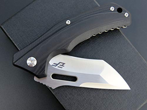Eafengrow EF908 Pocket Knife Sanding Finished D2 Steel Blade G10 Handle Pocket Clip and Liner Lock with Titanium Coating Tactical Camping Survival Tool Knives (BLACK)