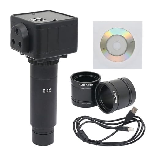顕微鏡キット 顕微鏡カメラ-5.0MP USB ビデオ CMOS デジタルカメラ 電子デジタル接眼レンズ 顕微鏡産業用カメラ 0.5X 0.4XC マウントレンズ付き 顕微鏡レンズアダプター(0.4X C-mount Lens)
