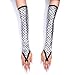 Yikisdy Mermaid Fingerless Gloves Sparkly Long Glove Fish Scale Arm Sleeve Fashion Costume Accessories for Women