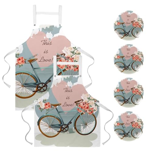 Tabliers de cuisine lot de 2 tablier de serveur et serveuse vintage pour bistrot