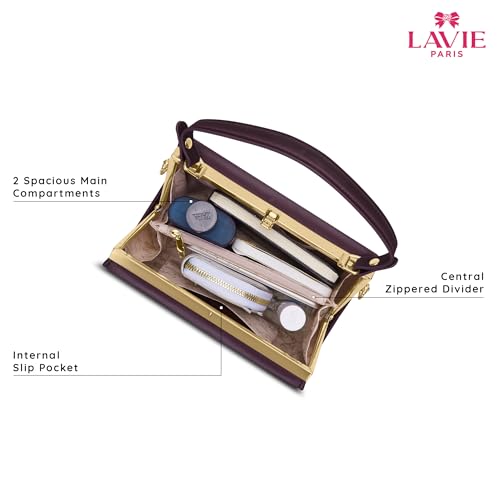 Image of LAVIE PARIS Women's Dorie Frame Satchel Bag | Satchel Handbag for Work | Ladies Purse | Stylish Shoulder Bag | Gift for Women