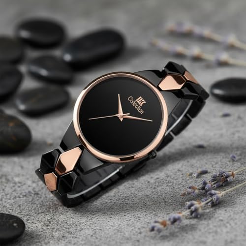 Image of IIK COLLECTION Watch for Women Round Dial |Analogue Quartz Movemnet Ladies Watch|Long Battery Life|Stainless Steel Adjustable Bracelet Chain Strap|Fancy Clasp Safety Watch for Woman