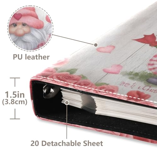 Álbum de fotos adhesivo DIY Scrapbook con diseño de gnomos y rosas, encuadernador de 3 anillos, 40 páginas, tamaño 8x10 para recuerdos miniatura 4