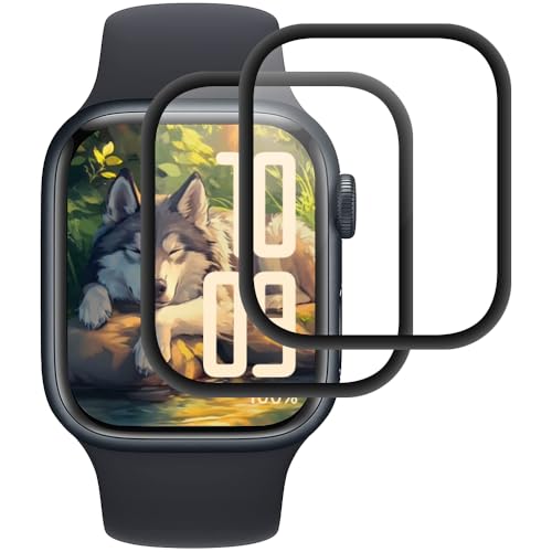 Beukei Panzer Schutz Glas für Apple Watch Series 6/5/4/SE/SE2/SE3 44mm 2 Stück Handy glasschutzfolie[Anti-Kratzen][Sans Bulless][9H Härte] Film