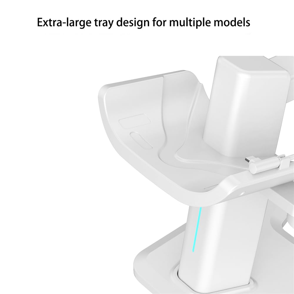 BeisDirect Stacja ładująca do Meta Quest 3, stojak na wyświetlacz VR, akcesoria kompatybilne z zestawem słuchawkowym Meta Quest 3 VR i kontrolerem dotykowym, uchwyt stacji z oświetleniem LED