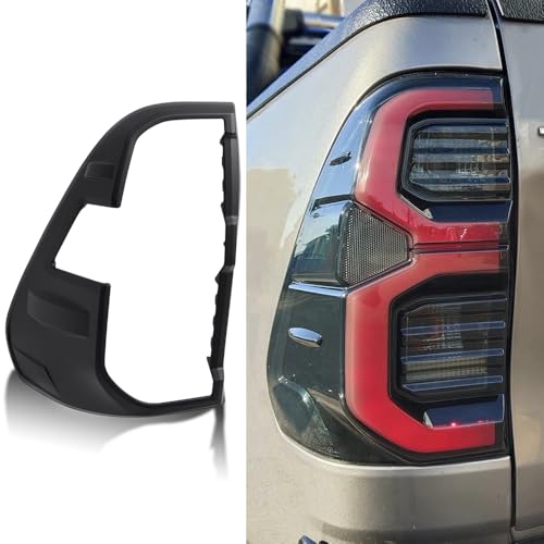 JHCHAN Cubierta de luz trasera para Toyota Hilux 2021-2025 Deluxe modelo Invincible x Hilux GR Sport ABS borde de luz