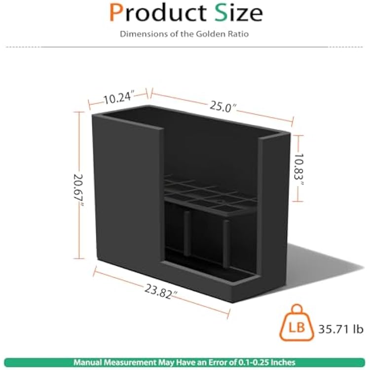 Heyzier Rectangular Planter Box for Outdoor Plants, Large Tall Resin Garden Pots for Front Porch, Patio, Indoor (Black, 25 x 21 inch)