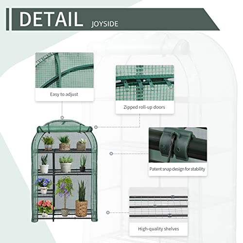 Meetleisure Greenhouse-4-Tier Indoor Outdoor Greenhouse For Outdoor Sturdy Portable Shelves-Grow Mushroom Grow Kit For Plants, Seedlings, Herbs, Or Flowers Gardening Rack, Green #TOP3
