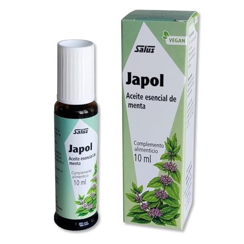 Salus - Japol Aceite de Menta Japonesa - Complemento Alimenticio - 10 ml - Ayuda a las Vías Respiratorias y Combate el Dolor Muscular - Elaborado 100% con Aceite Esencial de Menta Japonesa