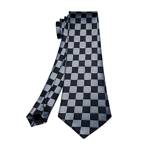 Image of 5PCS Mens Premium Silk Tie, Pocket Square, Cufflinks, Drilled Tie Ring and Lapel Pin Set for Wedding Groom Party