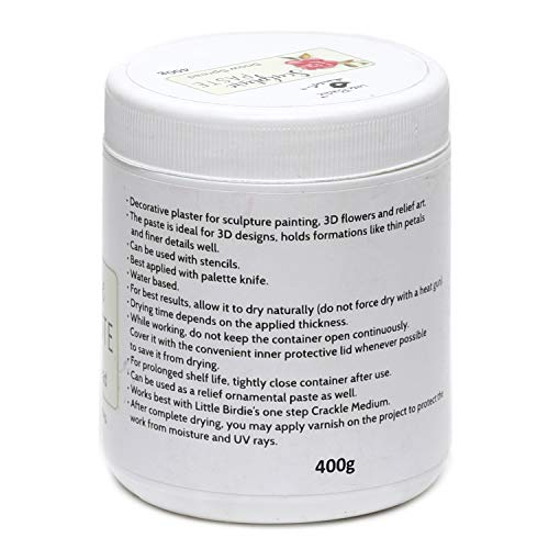 Image of Little Birdie Sculpture Paste (400 gm, Snow Spread) | for Sculpture Painting, 3D and Relief Art | DIY Art and Craft Versatile Textured Medium for 3D Painting, Stenciling, and Mixed Media Art