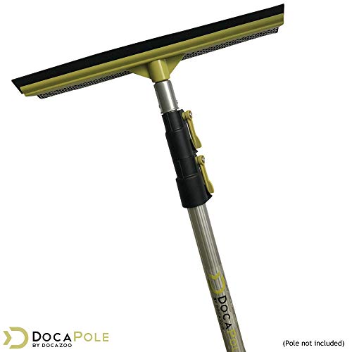 DOCAZOO DocaPole Car Squeegee & Washer | Classic Car Squeegee Head |Auto Squeegee for Use with Threaded Handle or Extension Pole | Car Window Squeegee (DocaPole Extension Pole Not Included)