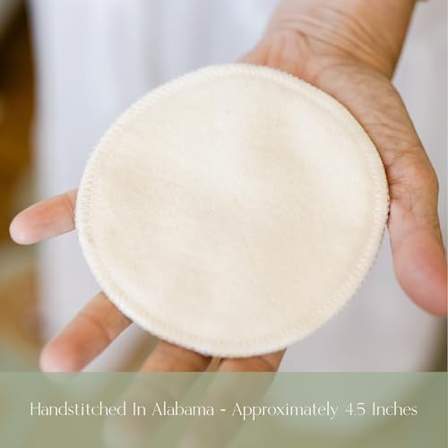 NuAngel Day & Night Reusable Nursing Pads for Breastfeeding, 100% Cotton—Day 4‑Layer, Night 8‑Layer Overnight Protection – 4 Pack (Natural/Sage) - Thumbnail 2