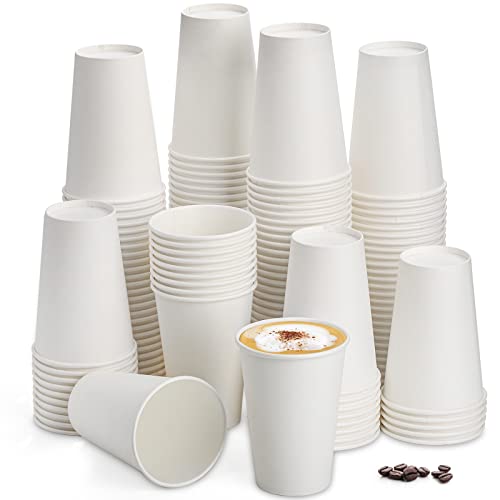 Tebery 200 tazas de café de 12 onzas de 360 ml de café para llevar tazas de papel de diseño elegante taza de papel para espresso
