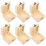 OATIPHO Caja de Madera DIY para Joyas y Manualidades, Set de 6 Cajas Pequeñas Hechas a Mano para Organizar Piezas Pequeñas, para Mujeres y Niñas Hogar 3,15 X 3,15 X 1,77 Pulgadas