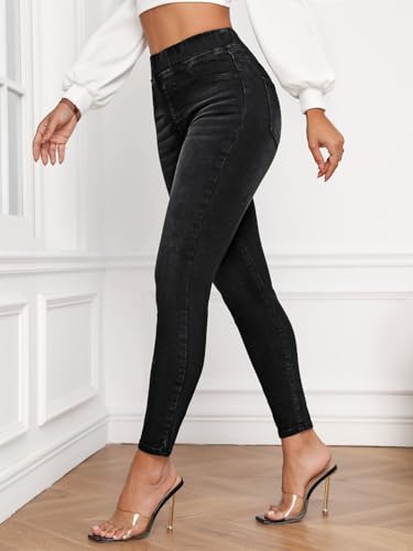 Image of Shasmi Women's Light Blue High Waist Skinny Jeans Stretch Denim Jeggings for Women | Elastic Waist Slim Fit Jeans | Casual Pocket Skinny Denim Pants (Jeans 240
