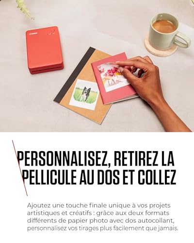 Imprimante portable Canon SELPHY QX20 : pour une impression Wi-Fi directement depuis votre smartphone ou tablette. Sublimation thermique : 2 tailles de tirages autocollants et chargement USB-C – Blanc