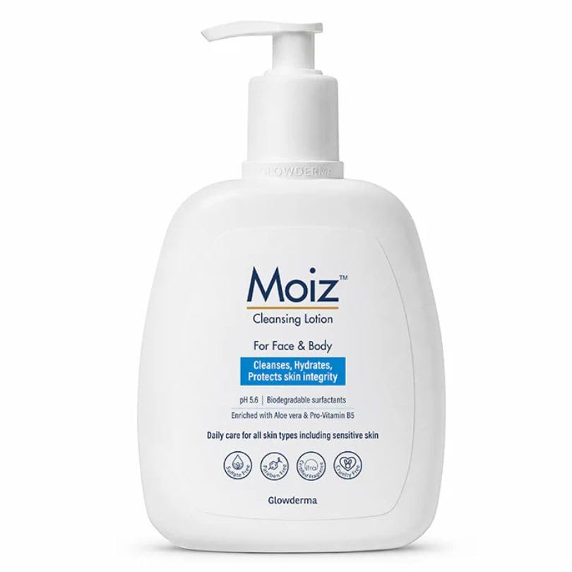 Moiz Cleansing Lotion, Face & Body Cleanser for Sensitive Skin, with Aloe Vera & Pro-Vitamin B5, Soap, Paraben & Sulphate Free, 200ml-image-14