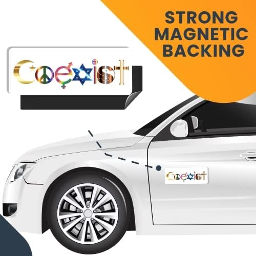 Image of Coexist Symbol Car Magnet 3x8 Inch