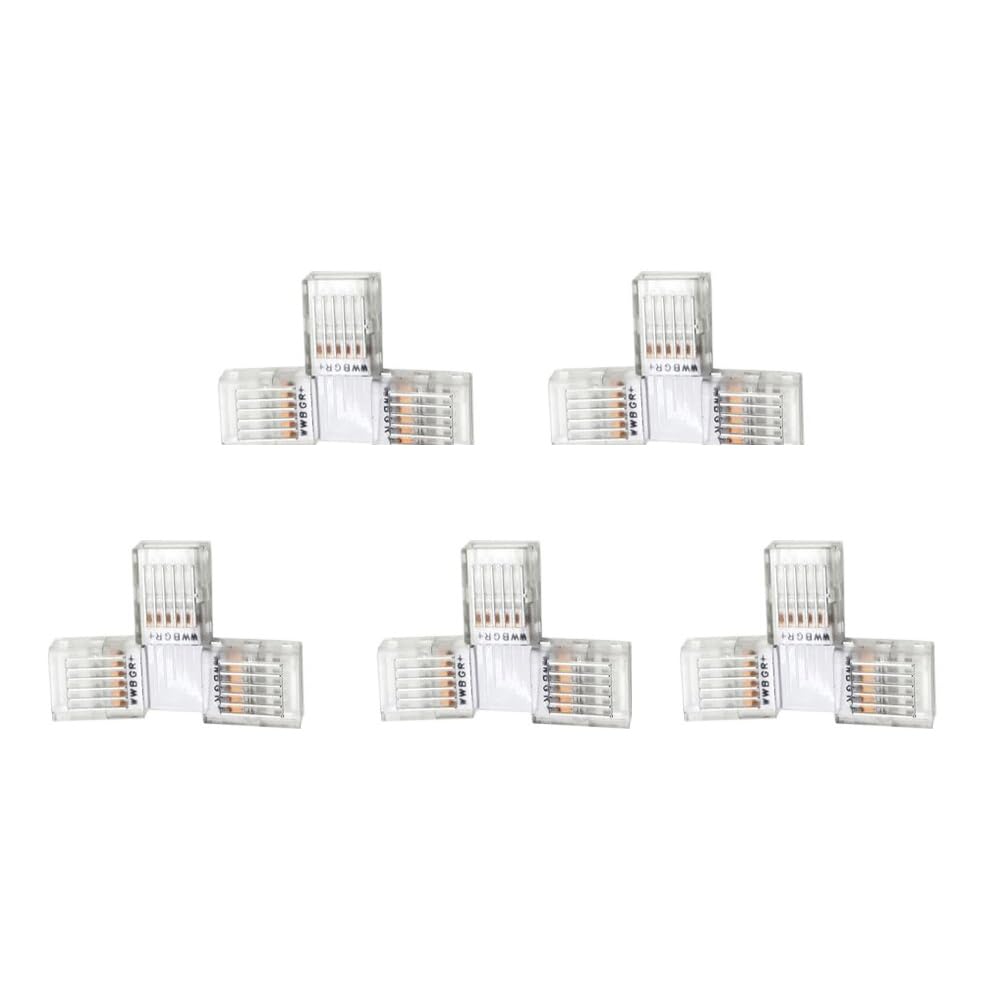 YUTOKEER T-shaped Connector for 6-Pin 12mm LED Strip, Solderless Connection, Suitable for 12-24V RGBW LED Strip