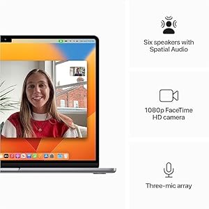 Apple 2023 MacBook Air Laptop with M2 chip: 15.3-inch Liquid Retina Display, 8GB Unified Memory, 256GB SSD Storage, 1080p FaceTime HD Camera, Touch ID. Works with iPhone/iPad; Space Gray - immagine 5