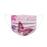 ZSWW Fête des mères Imprimé Adulte Masques_jetables , Protection Respirante à 3 Couches ,Boucles d'oreille réglables &Fil de Nez ,pour Les Voyages de Bureau à Domicile à l'intérieur et à l'extérieur