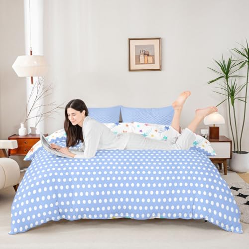 Housse de couette simple motif cercles géométriques parure de lit décorative