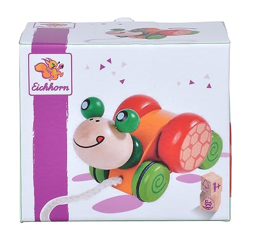 Eichhorn 100005553 Pull Along Animal, Turtle Toy, Multicoloured