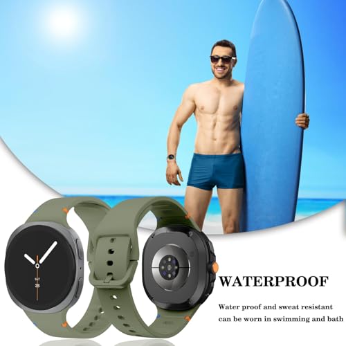 Image of VEMIGON Sport Band Compatible with Samsung Galaxy Watch 8 /8 Classic, No Gap One Click Soft Silicone Replacement Strap for Galaxy Watch 8 40mm 44mm /8 Classic 46mm