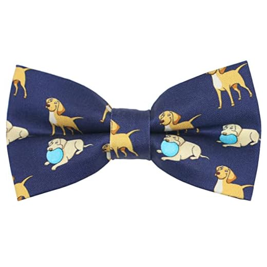 OCIA Pajarita de algodón con patrón divertido para bodas, fiestas para niños y niños, corbatines preatados, Perros-Labrador, 4.33" x 2.36" / 11 cm x 6 cm