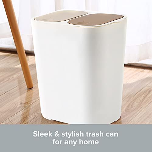 Caneca de basura doble con compartimentos, estilo nórdico, 10 gal miniatura 3
