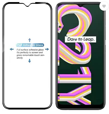Image of Screen Protector for Realme C21Y (Black) Tempered Glass Edge-to-Edge 6D Screen Guard With Installation Kit