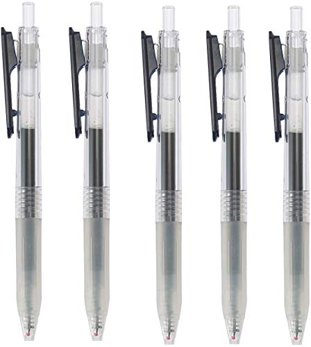 MUJI Clear Ballpoint Gel Pen [Black] 0.5mm x 5 by