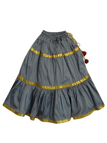 A.T.U.N Baby Girl Synthetic Readymade Ghagra Choli And Dupatta Set(Glhg Got Mag_Maroon-Grey_1-2 Years_Maroon-Grey_1-2 Years)