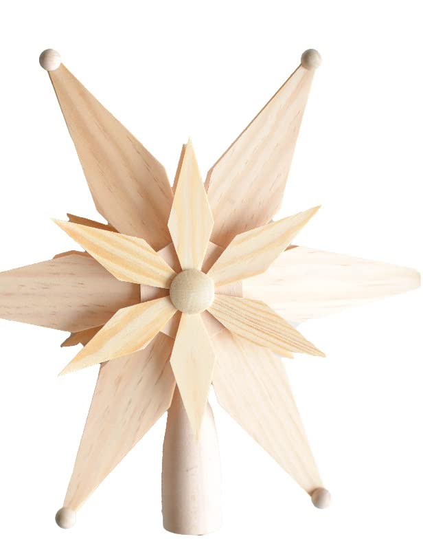 Rudolphs Schatzkiste Baumschmuck Christbaumspitze EL Beleuchtet doppelt aus Kiefernblätter BxHxT=25x25x7cm NEU Weihnachten Christbaum Baum Spitze Holzschmuck Holz Seiffen Erzgebirge Dekorati