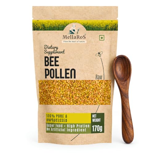 Image of Organic Bee Pollen Granules 170g (with Spoon) | Protein Rich Superfood for Energy & Immunity Support | Pure Bee Pollen - Mustard Blossoms