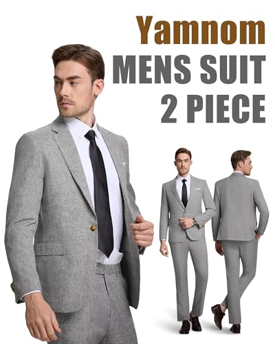 Mens 2 Piece Slim Fit Suit Set Summer Breathable Mens Formal Outfit for Wedding Office Business Party Blazer Pants2