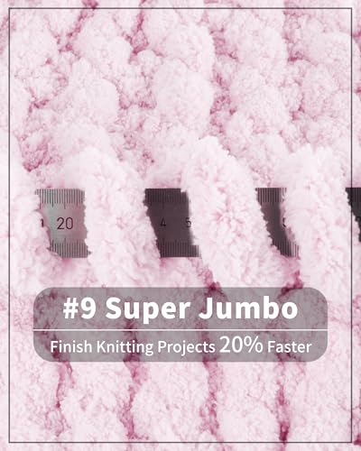 Image of Cozyful Chunky Yarn for Hand Knitting, #9 Thick Jumbo Big Chunky Yarn for Crocheting, Super Chunky Knit Blanket Yarns, Large Chunky Chenille Yarns, 8 Pack (30 yds 8 oz Each Skein), Blush Pink