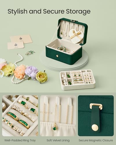 Image of SONGMICS Travel Jewelry Organizer, 2-Layer Portable Jewelry Box Case
