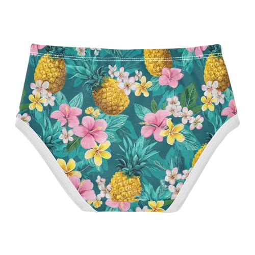 Wusikd Colorful Pineapples Girls' Underwear Cotton Flowers Girls Briefs Soft Toddler Underwear 2T2