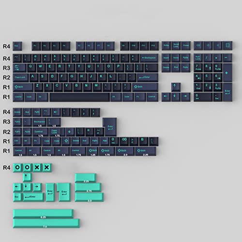 Touches double shot 169 touches Cherry Profile Hammerhead Dark avec barre d'espace 7 U pour commutateurs Cherry MX Disposition ISO ANSI Cover