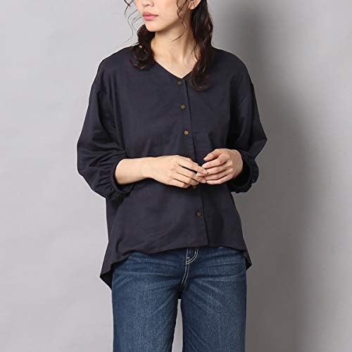 Amazon ローズティアラ Rose Tiara スエードタッチブラウス ダークブルー 38 シャツ ブラウス 通販